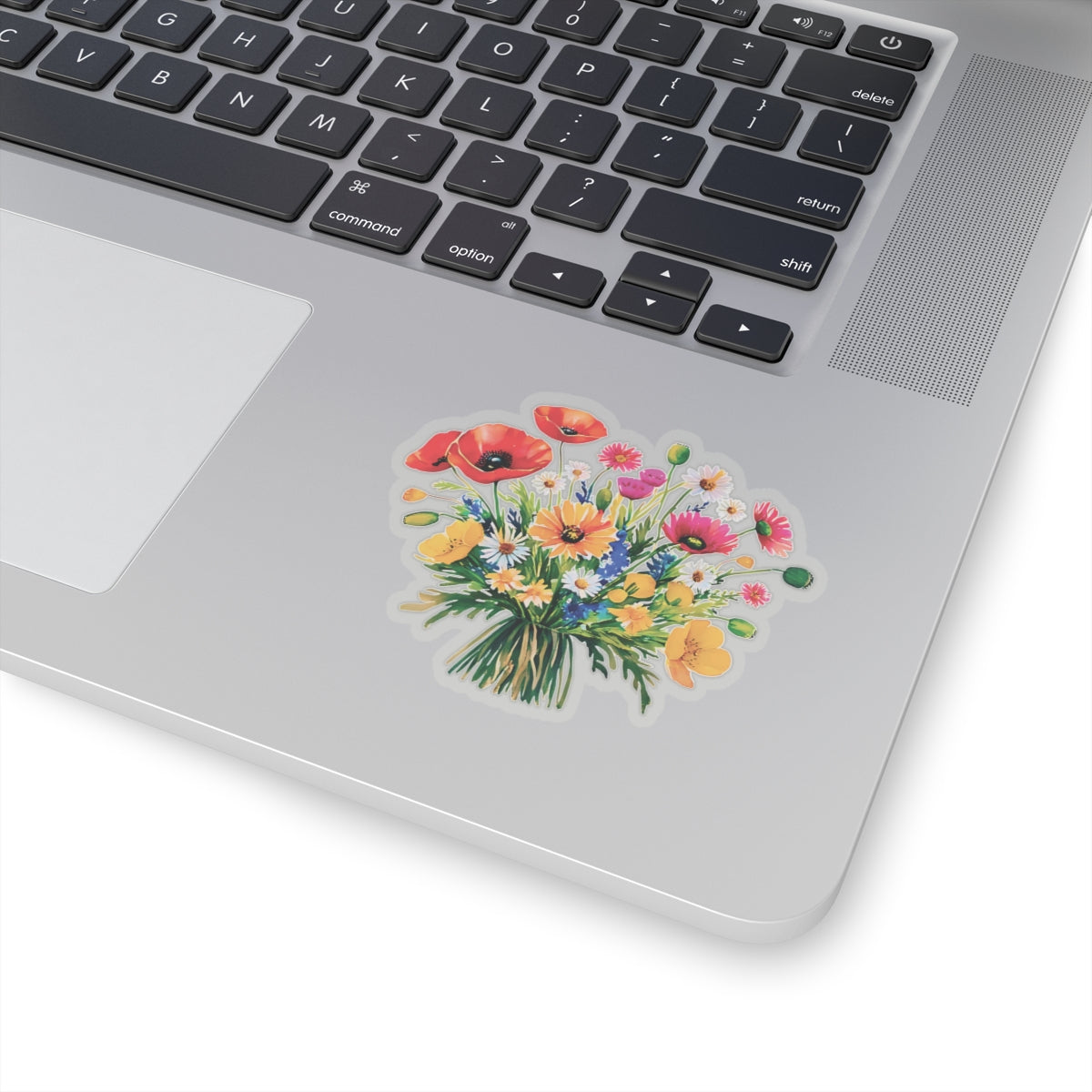 Field Flowers Bouquet Sticker, Wildflower Vinyl Decal, Waterproof Kiss Cut Floral Art, Laptop Water Bottle Planner Scrapbook Gift For Her