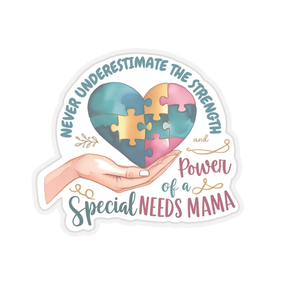 Special Needs Mama Kiss-Cut Stickers, Unique Inspirational Autism Awareness Gift, Vinyl Decals Durable Laptop and Water Bottle Stickers