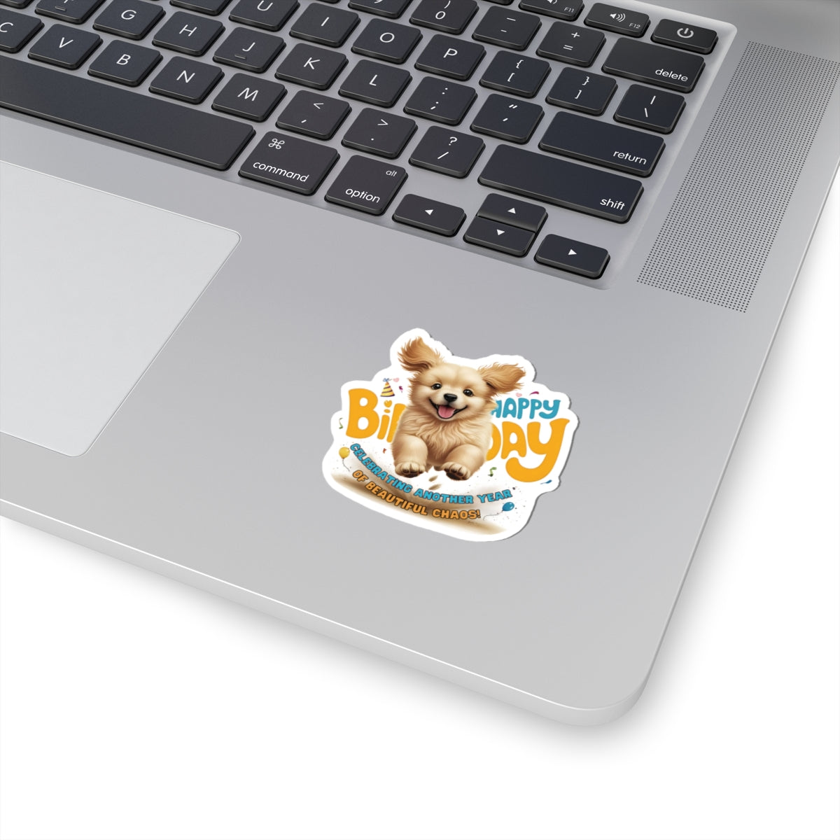 Happy Birthday Sticker, Cute Puppy Kiss Cut Sticker, Adorable Puppy Celebration Sticker, Fun Dog Lover Birthday Gift Laptop Planner Scrapbook