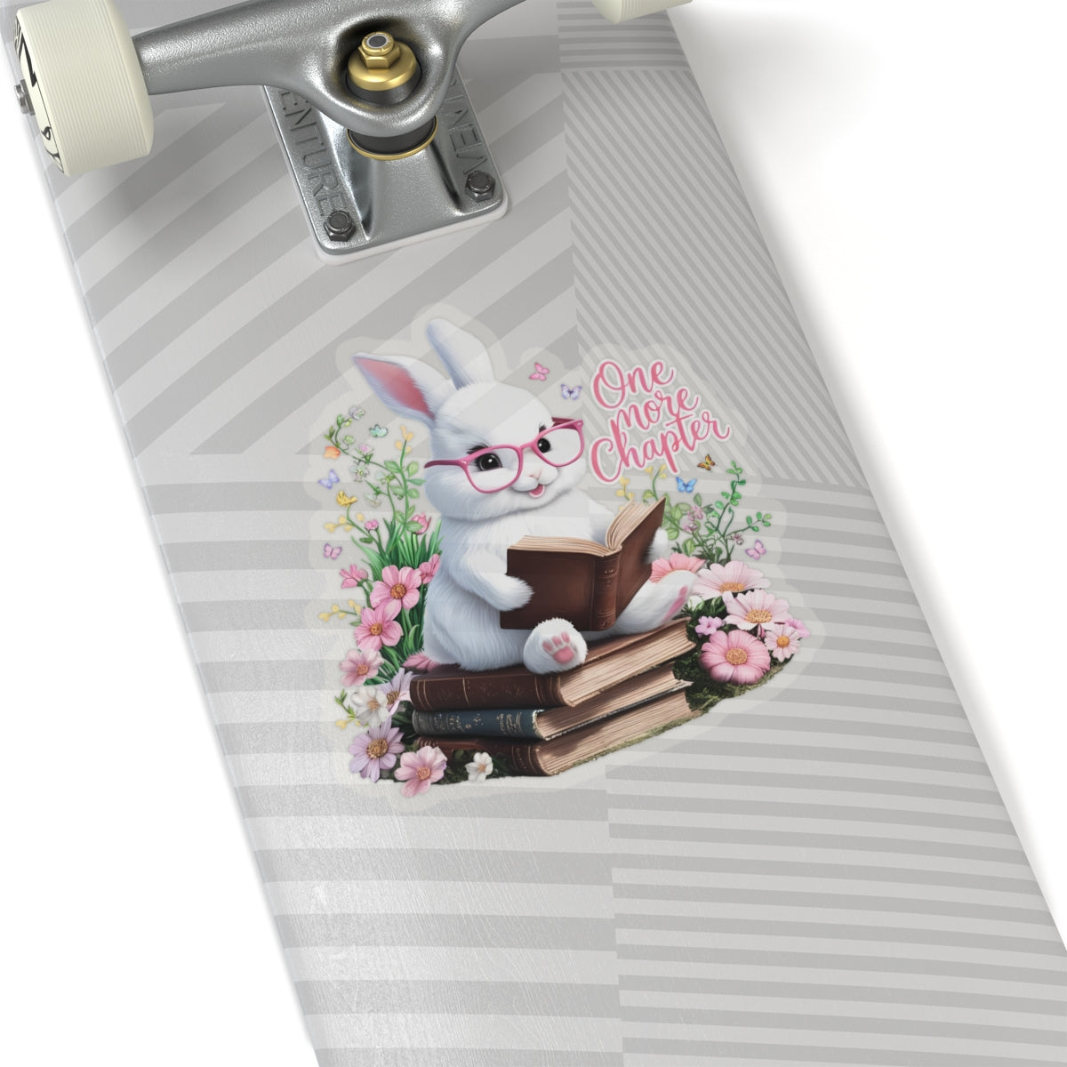 One More Chapter Sticker, Bunny Reading Decal, Teacher Appreciation Gift, Book Lover Vinyl Sticker, Waterproof Laptop Decal, Cute Animal Sticker