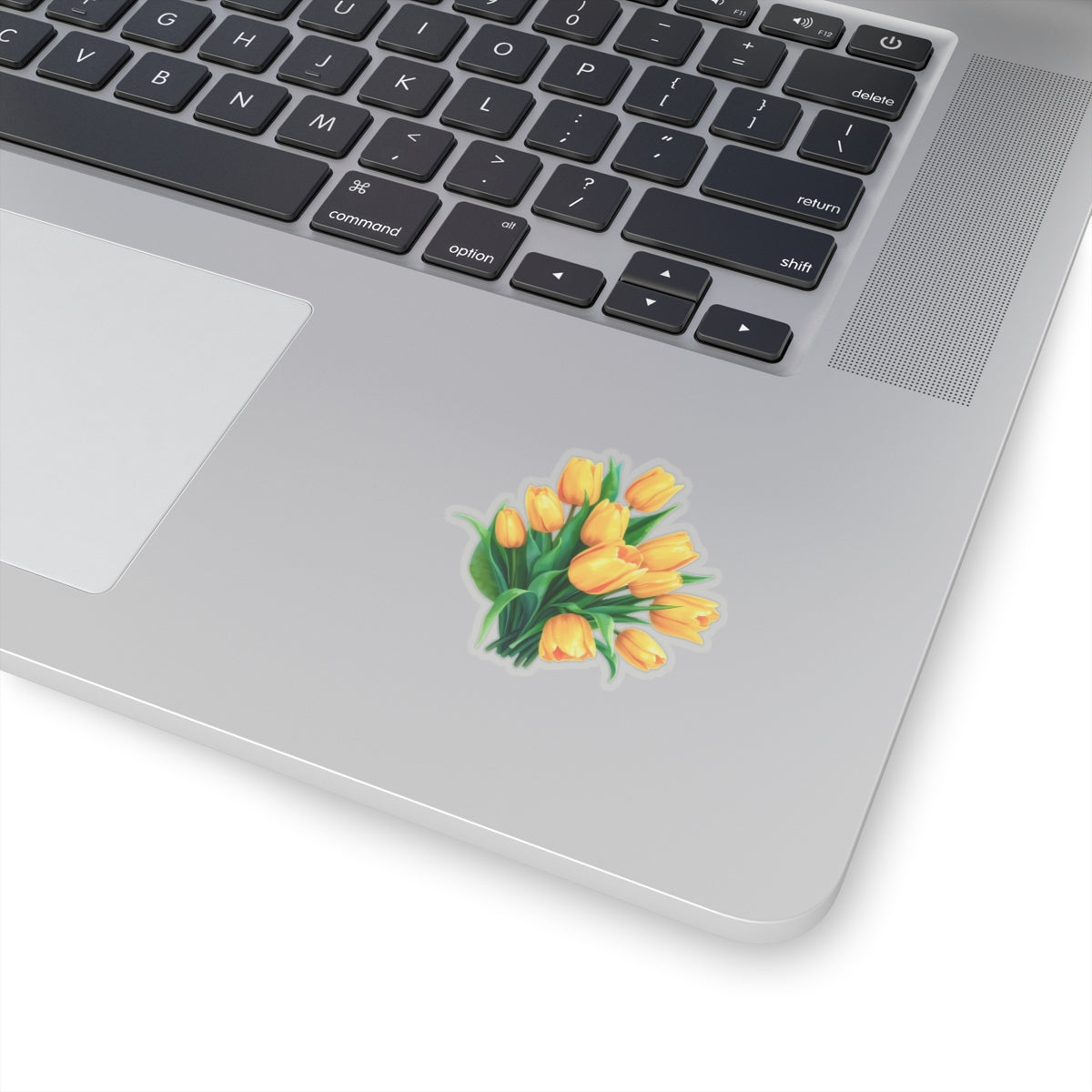 Yellow Tulip Bouquet Stickers, Floral Decals, Spring Flower Decor, Gardening Gifts, Vinyl Laptop Stickers Scrapbooking Supplies Nature Art Gift