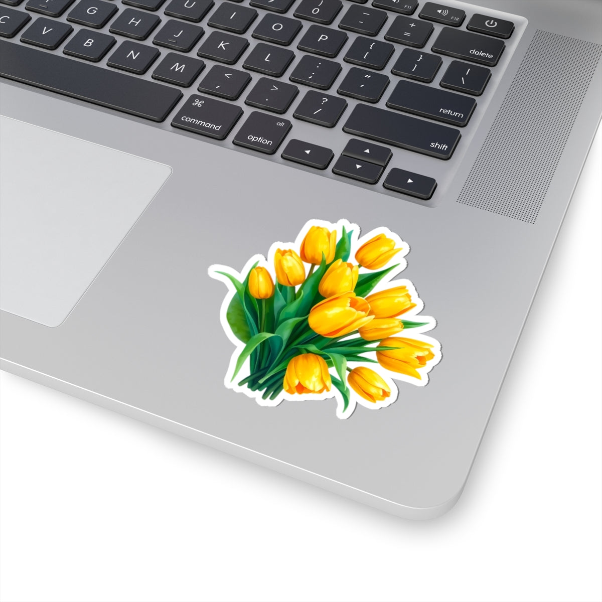 Yellow Tulip Bouquet Stickers, Floral Decals, Spring Flower Decor, Gardening Gifts, Vinyl Laptop Stickers Scrapbooking Supplies Nature Art Gift