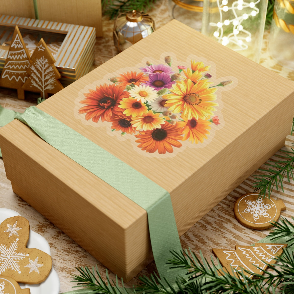 Garden Flowers Bouquet Sticker Gerbera Daisies April Birth Flower Symbol Of Joy Waterproof Vinyl Kiss Cut Laptop Water Bottle Scrapbook