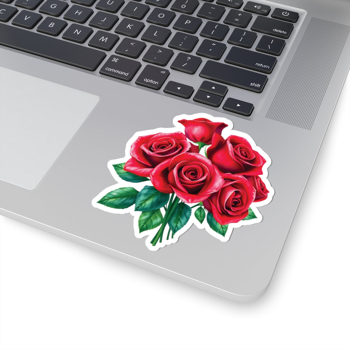 Red Rose Sticker, June Birth Flower Symbol Of Love Romance Beauty, Kiss Cut Vinyl Decal Birthday Mother's Day Gift, Botanical Art Laptop Gift