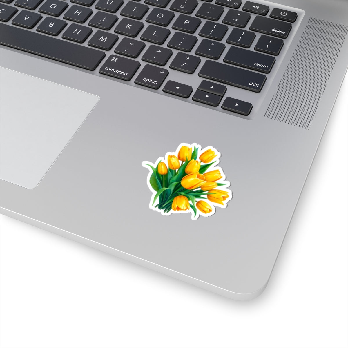Yellow Tulip Bouquet Stickers, Floral Decals, Spring Flower Decor, Gardening Gifts, Vinyl Laptop Stickers Scrapbooking Supplies Nature Art Gift