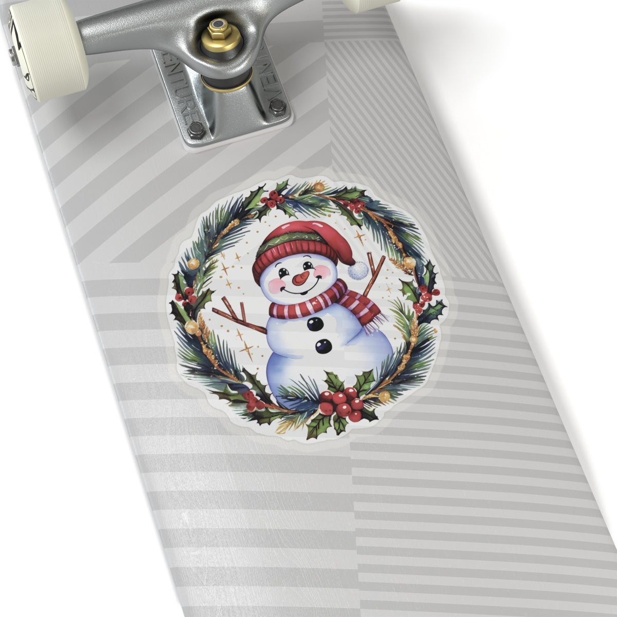 Cheerful Snowman Kiss Cut Stickers, Merry Christmas Holiday Decals, Festive Winter Sticker, Scrapbooking Laptop Journal Gift Tag Planner
