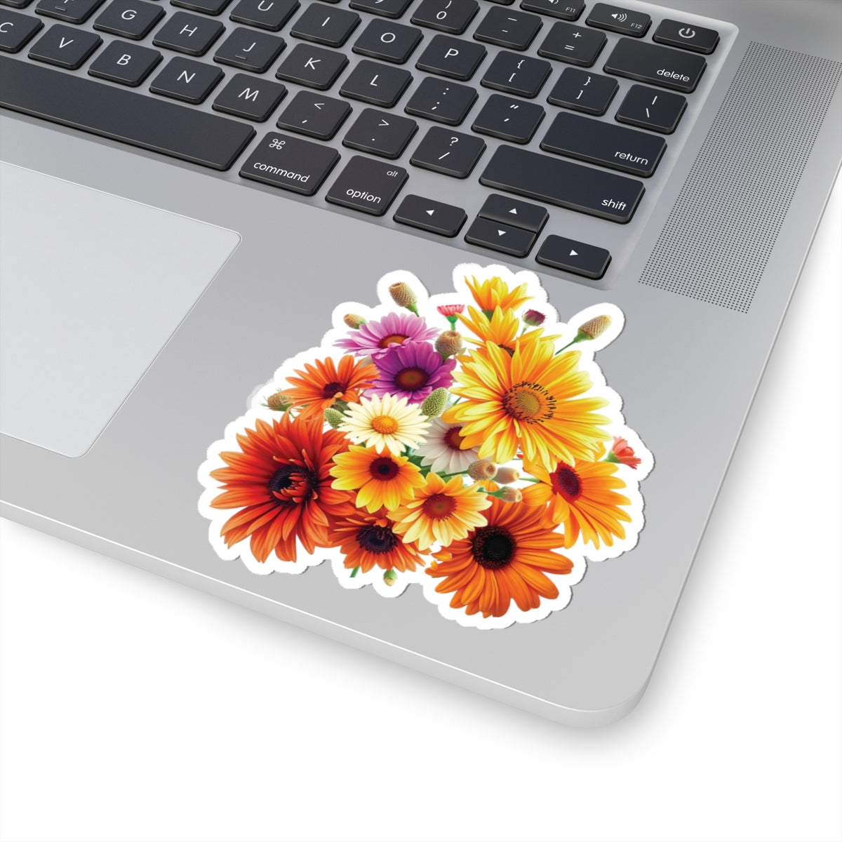 Garden Flowers Bouquet Sticker Gerbera Daisies April Birth Flower Symbol Of Joy Waterproof Vinyl Kiss Cut Laptop Water Bottle Scrapbook