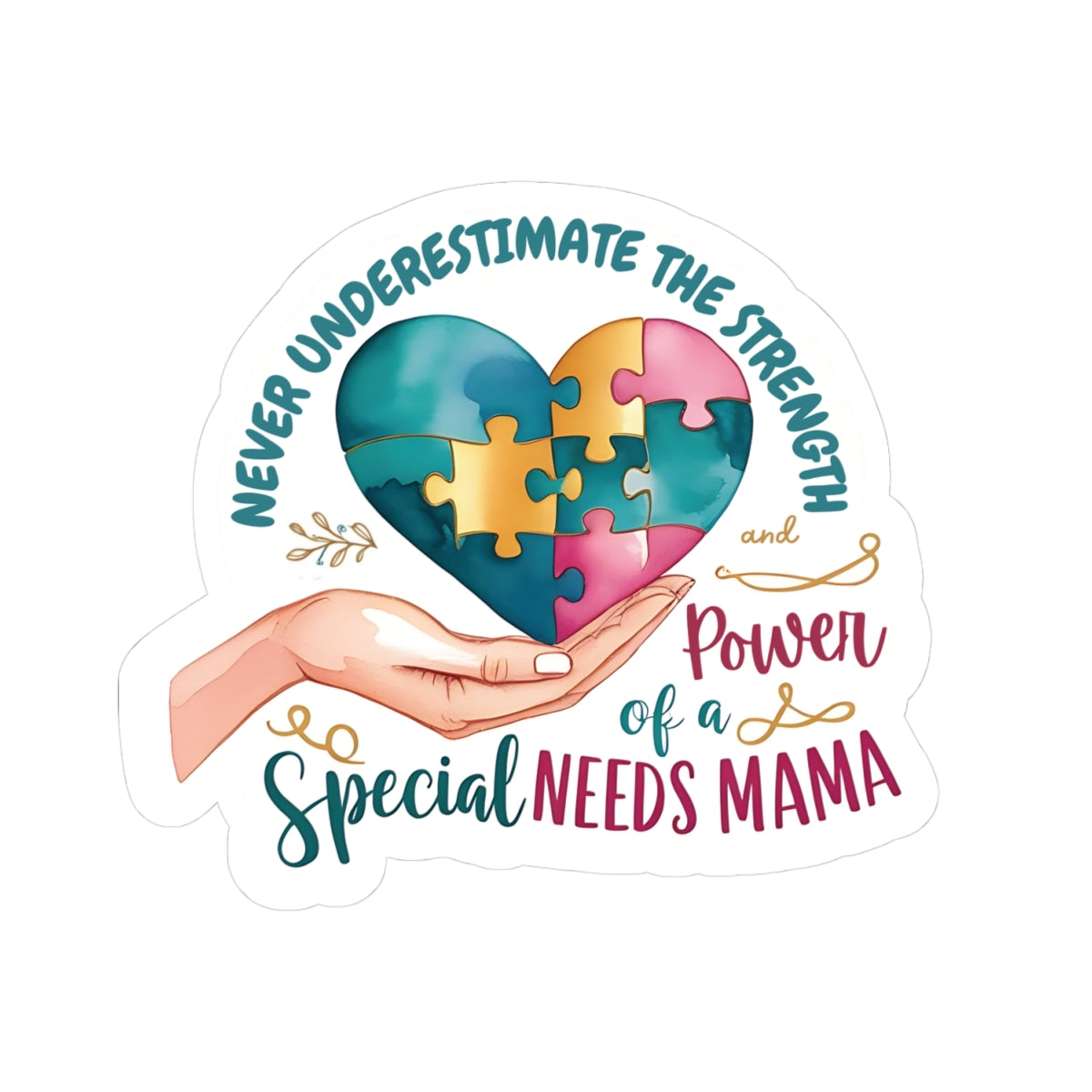 Special Needs Mama Kiss-Cut Stickers, Unique Inspirational Autism Awareness Gift, Vinyl Decals Durable Laptop and Water Bottle Stickers