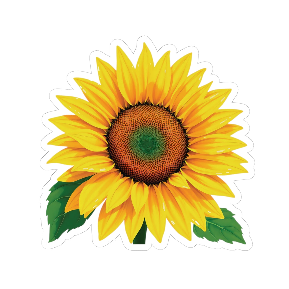 Magnificent Sunflower Kiss Cut Sticker, Floral Deca Botanical Design Laptop Decor, Water Bottle Sticker, Nature Lover Gift Mothers Day Gift