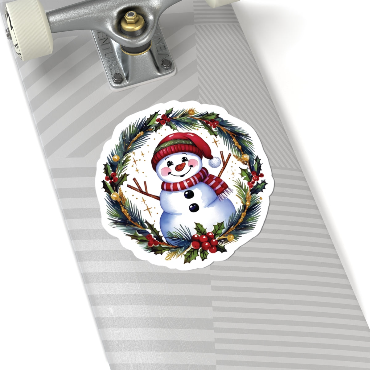 Cheerful Snowman Kiss Cut Stickers, Merry Christmas Holiday Decals, Festive Winter Sticker, Scrapbooking Laptop Journal Gift Tag Planner
