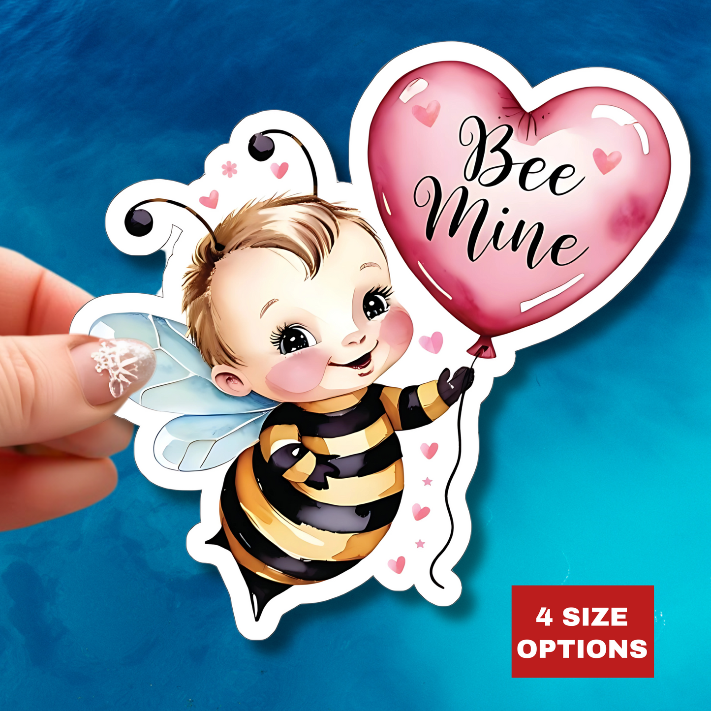Bee Mine Sticker, Valentines Day Gift, Cute Bumble Bee Pun Vinyl Decal, Romantic Love Quote, Waterproof Kiss Cut Laptop Water Bottle Journal