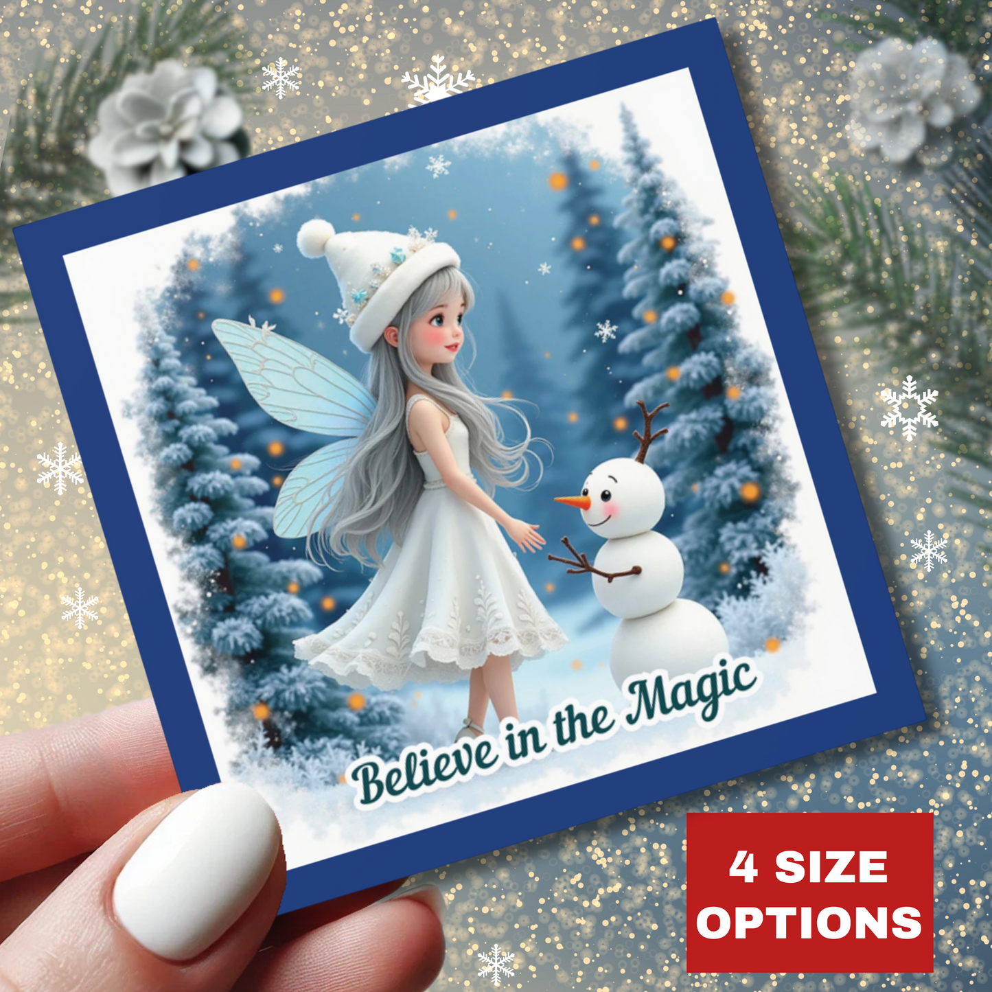 Believe In The Magic Sticker, Winter Fairy Sticker, Inspirational Christmas Sticker, Festive Vinyl Sticker, Holiday Quote Sticker, Planner Decal