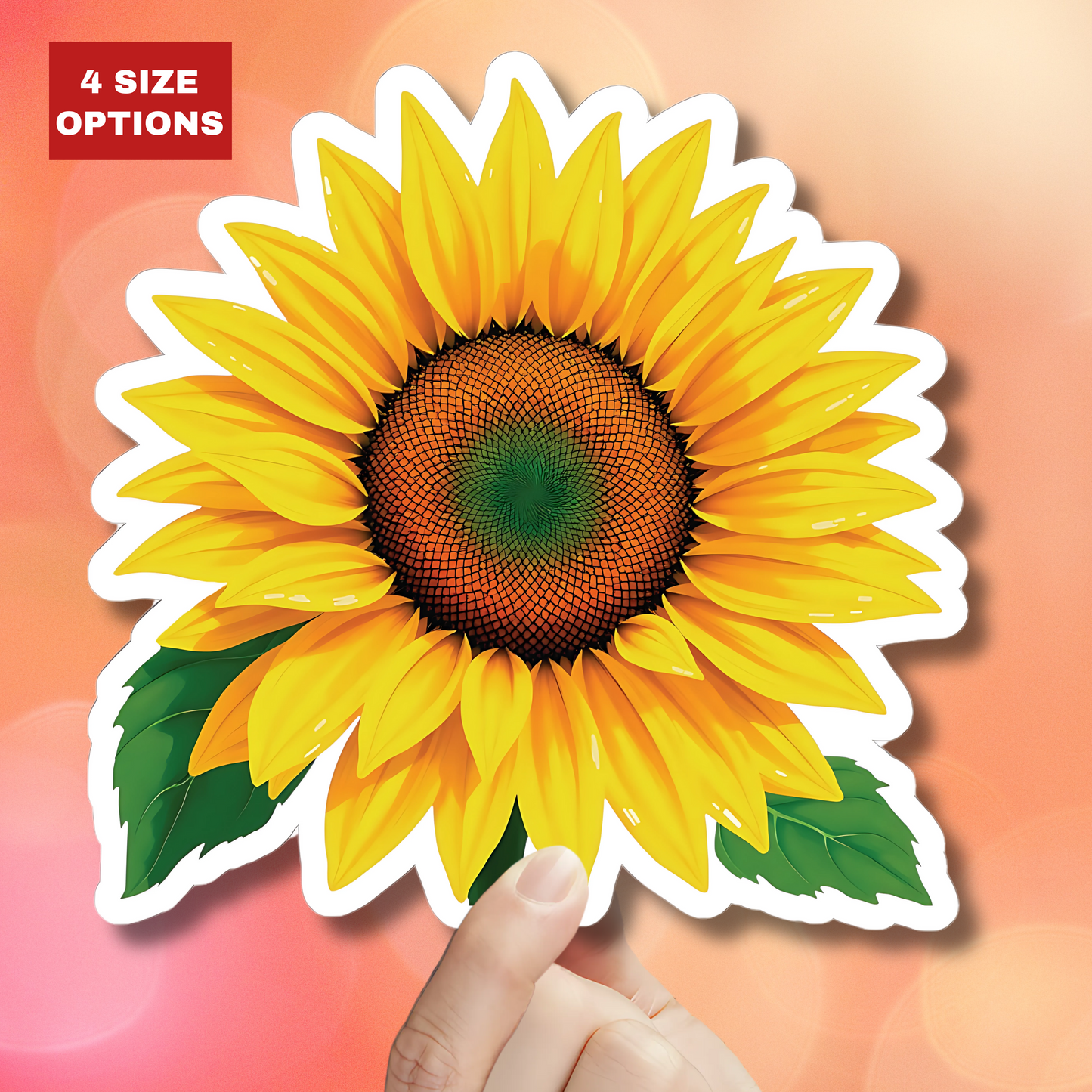 Magnificent Sunflower Kiss Cut Sticker, Floral Deca Botanical Design Laptop Decor, Water Bottle Sticker, Nature Lover Gift Mothers Day Gift