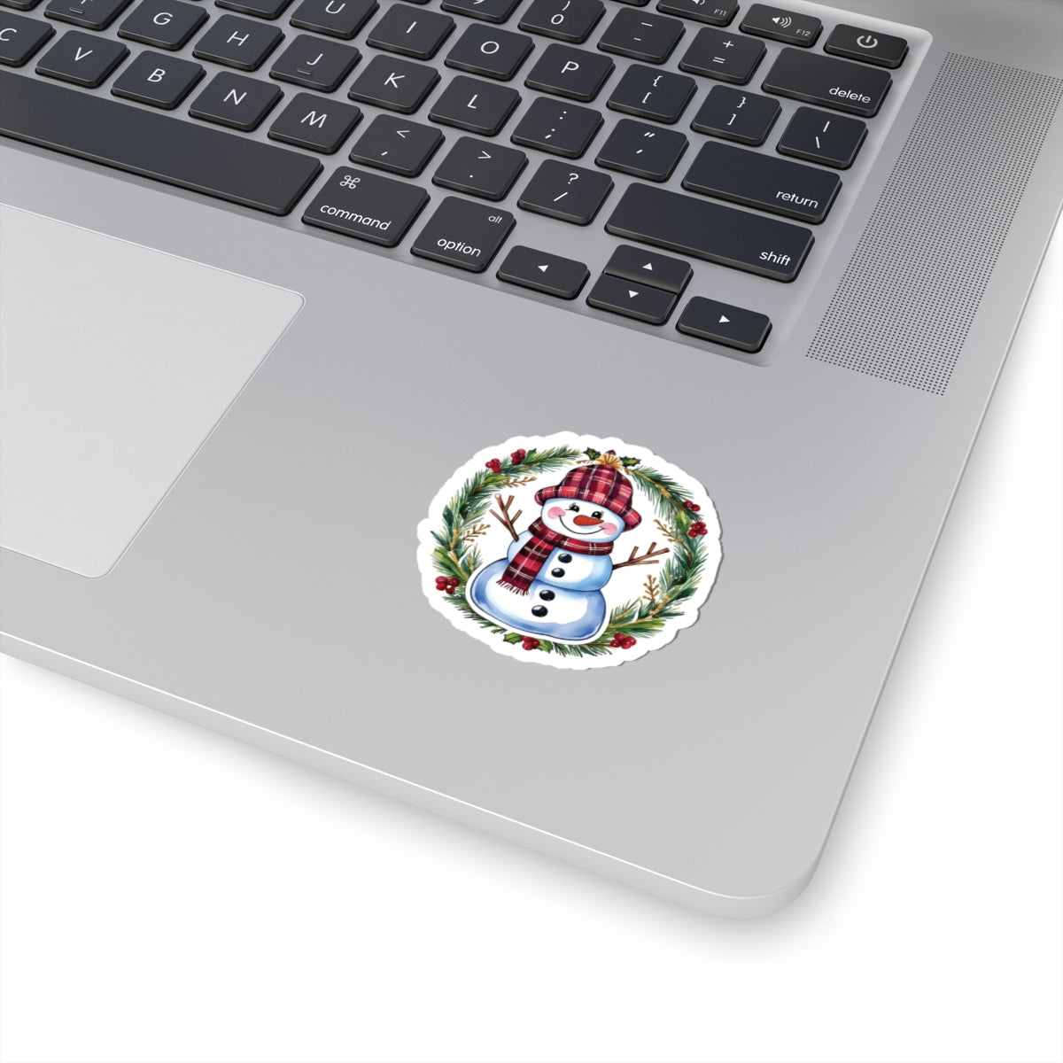 Lucky Snowman Holiday Stickers, Christmas Wreath Vinyl Decals, Cheerful Winter Decoration, Cute Festive Sticker Sheet, Holly Ornament Decor Pack