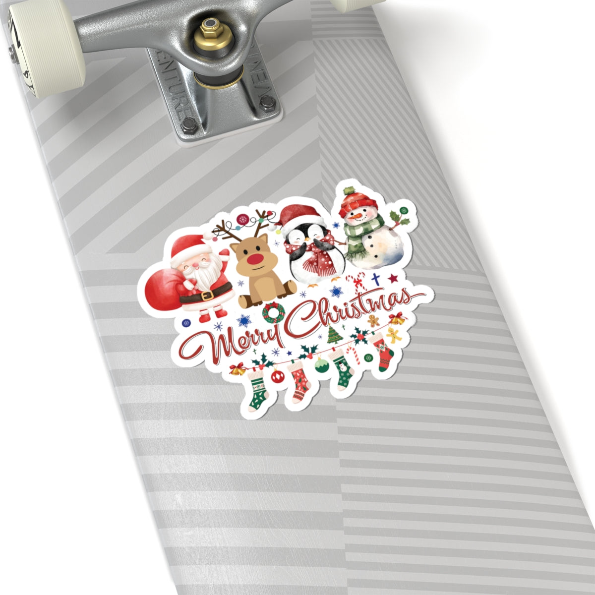 Merry Christmas Sticker, Cute Festive Characters Sticker, Holiday Vinyl Sticker, Funny Christmas Quote Sticker, Scrapbook Laptop Sticker Gift
