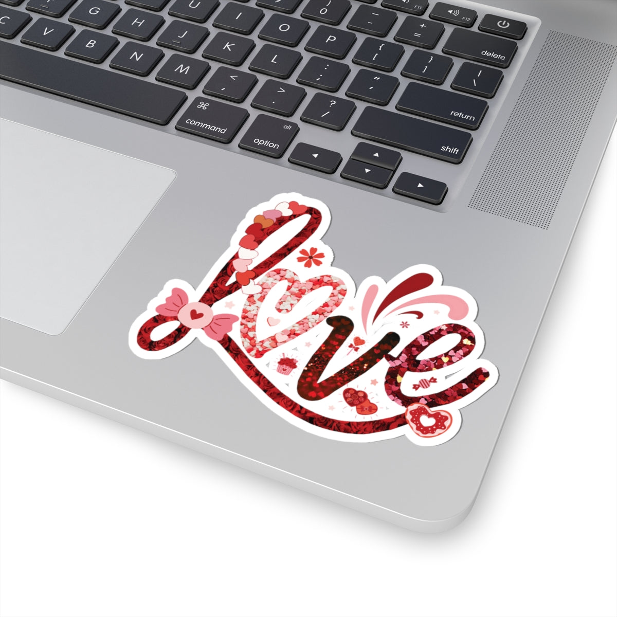 Love Sticker, Valentine's Day Gift, Colorful Heart Candy Vinyl Decal, Romantic Cute Quote, Waterproof Kiss Cut Laptop Scrapbook Water Bottle