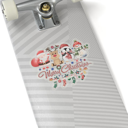 Merry Christmas Sticker, Cute Festive Characters Sticker, Holiday Vinyl Sticker, Funny Christmas Quote Sticker, Scrapbook Laptop Sticker Gift