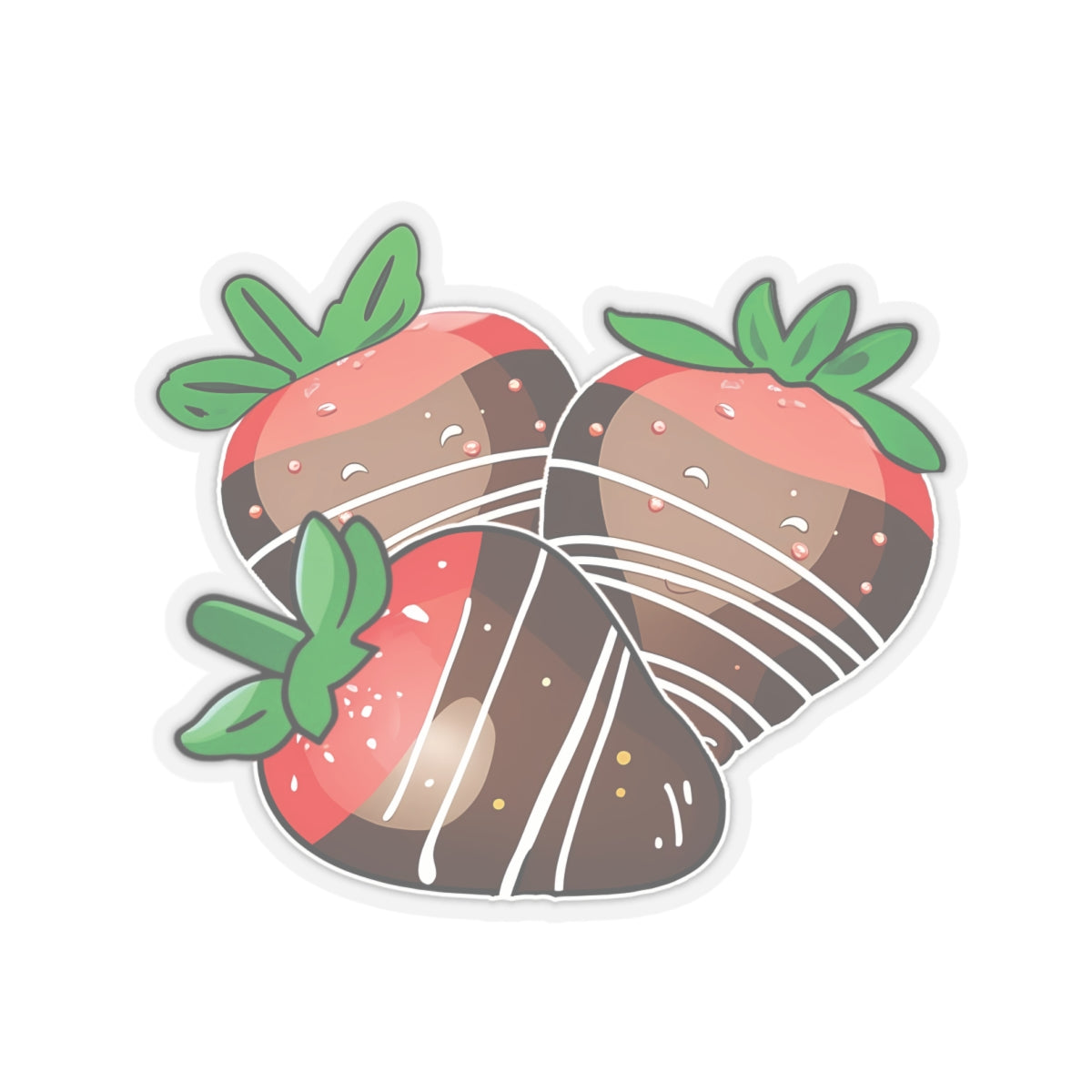 Chocolate Covered Strawberry Sticker, Food Lover Vinyl Decal, Valentine Dessert Sticker, Cute Fruit Sticker, Laptop Water Bottle Journal Decor