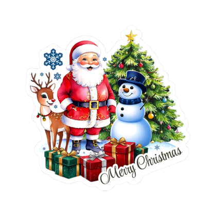Merry Christmas Stickers, Santa Snowman Reindeer Holiday Stickers, Cute Christmas Tree Stickers, Festive Holiday Vinyl Laptop Mug Stickers