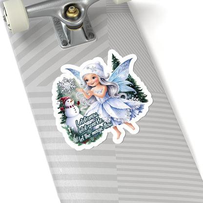 Let It Snow Let It Sparkle Sticker, Magical Holiday Sticker, Christmas Vinyl Sticker, Festive Quote Sticker, Scrapbook Sticker Cute Gift