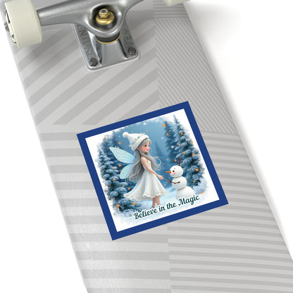Believe In The Magic Sticker, Winter Fairy Sticker, Inspirational Christmas Sticker, Festive Vinyl Sticker, Holiday Quote Sticker, Planner Decal