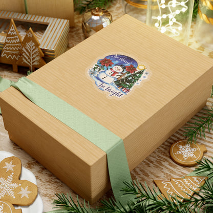 Be Merry Be Bright Sticker, Cute Snowman Christmas Holiday Sticker, Festive Winter Sticker Joyful Snowman Decor, Christmas Spirit Laptop Decal