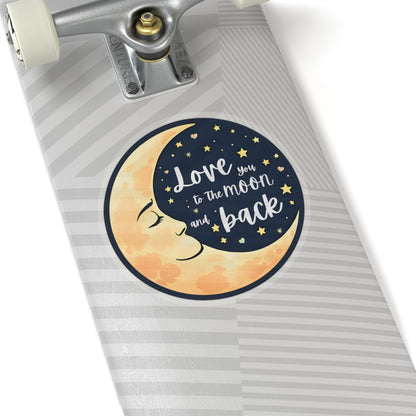 Love You To The Moon And Back Sticker, Romantic Gift For Him Or Her, Galaxy Theme Cute Couple Sticker, Space Love Vinyl Decal Celestial Art