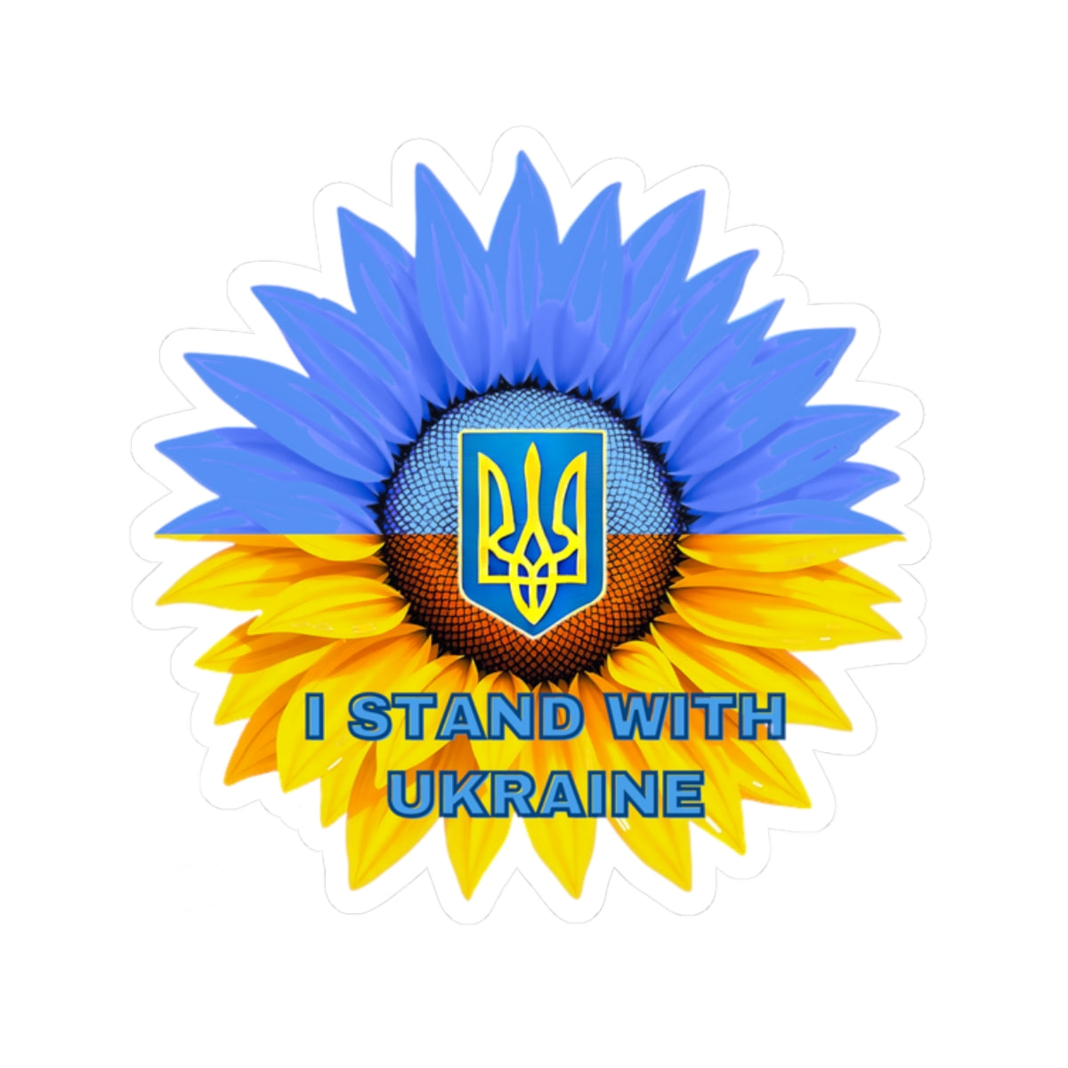 I Stand With Ukraine Sticker, Sunflower Flag Design Support Ukraine Decal, Slava Ukraini Vinyl Waterproof Kiss Cut Laptop Water Bottle Car