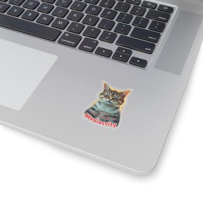 Not Sour Just Allergic To Mediocrity Cat Sticker, Funny Sarcastic Kitty Attitude Gift, Realistic Tabby Cat, Grumpy Cat Face Vinyl Sticker