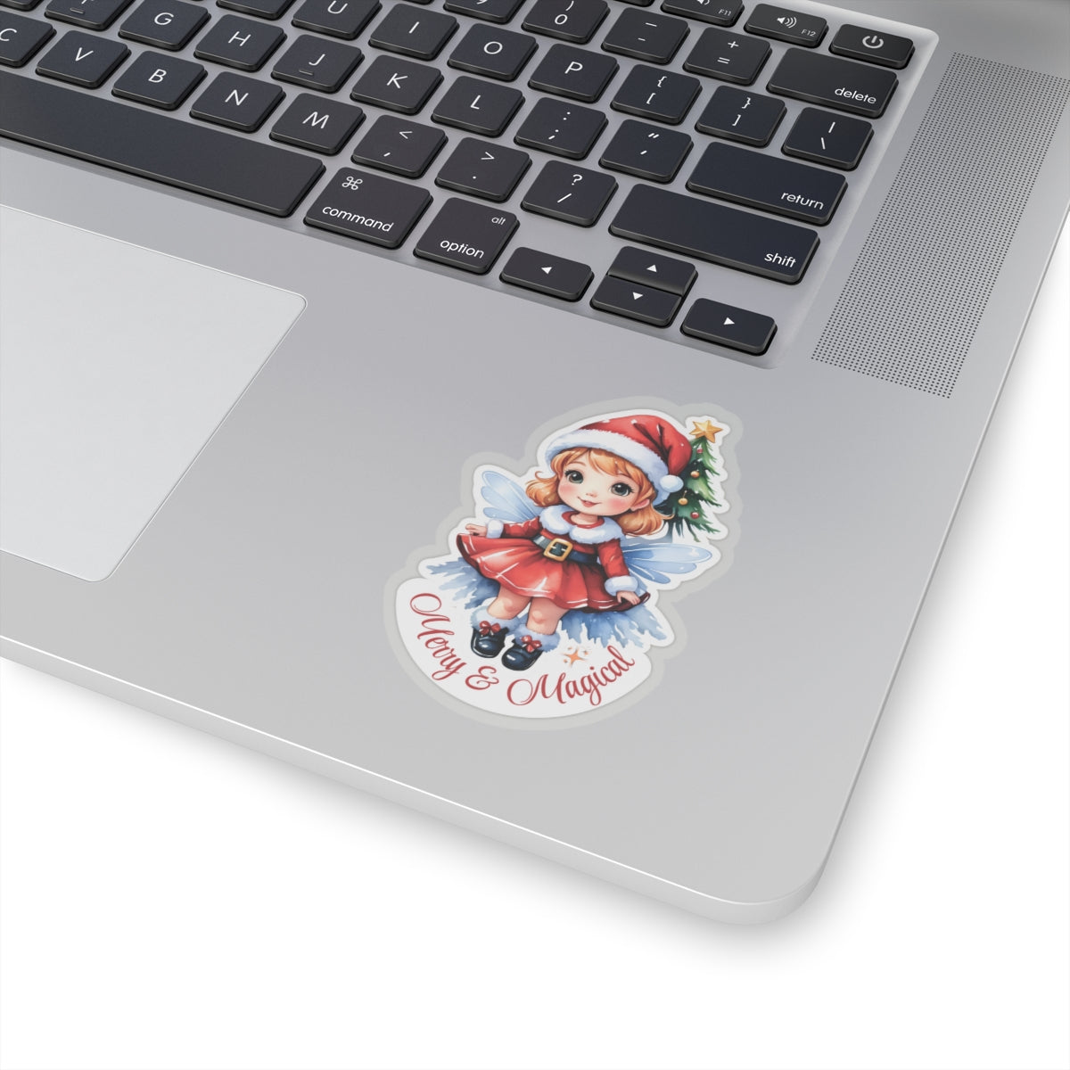 Merry Magical Fairy Stickers, Fantasy Vinyl Decal, Whimsical Pixie Art, Enchanted Holiday Sticker, Waterproof Laptop Water Bottle Decor