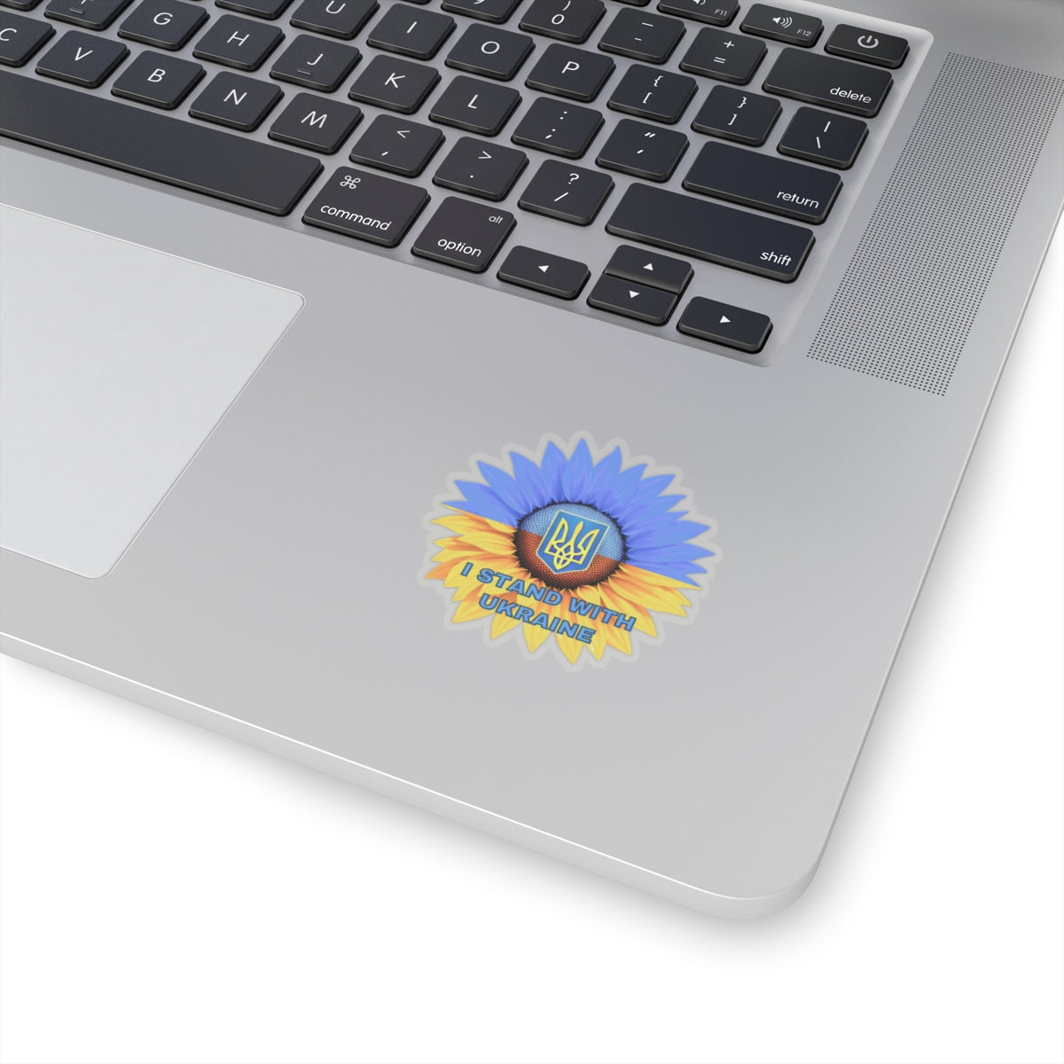 I Stand With Ukraine Sticker, Sunflower Flag Design Support Ukraine Decal, Slava Ukraini Vinyl Waterproof Kiss Cut Laptop Water Bottle Car