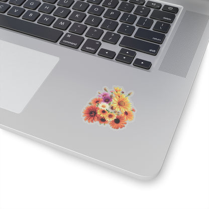 Garden Flowers Bouquet Sticker Gerbera Daisies April Birth Flower Symbol Of Joy Waterproof Vinyl Kiss Cut Laptop Water Bottle Scrapbook