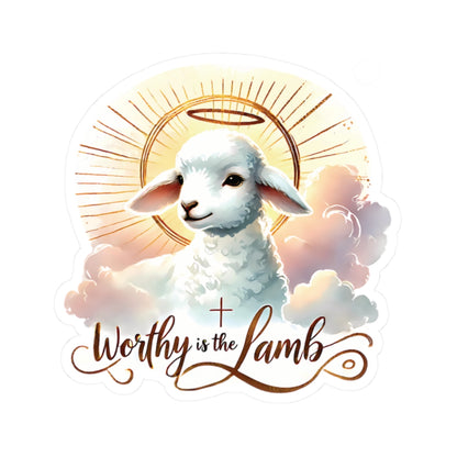 Worthy Is The Lamb Sticker, Easter Religious Decor, Christian Vinyl Decal, Cute Lamb Sticker, Bible Verse Sticker, Laptop Decor Sunday School