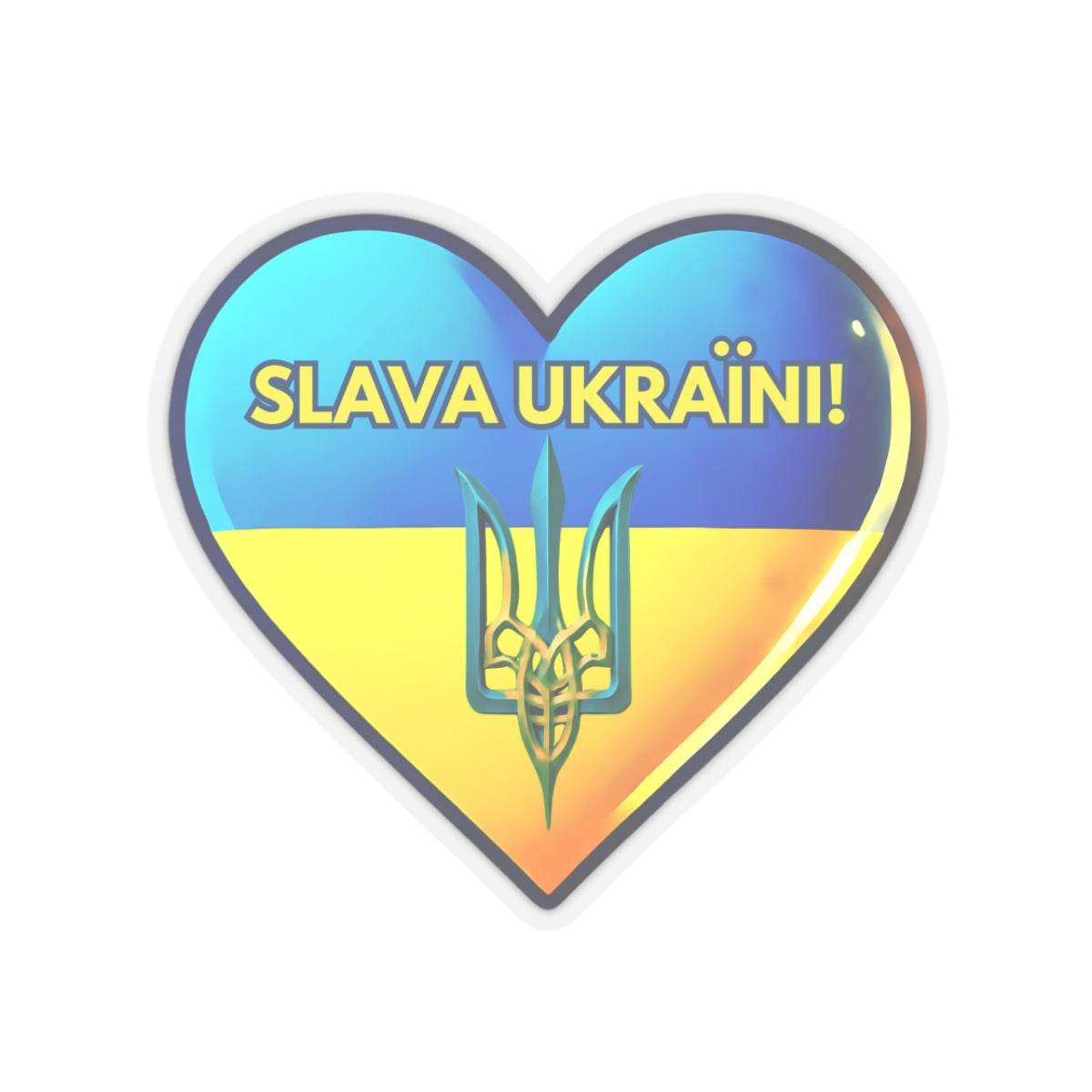 Slava Ukraini Sticker, Glory To Ukraine Vinyl Decal, I Stand With Ukraine Kiss Cut Sticker, Laptop Decor Water Bottle Sticker Support Ukraine