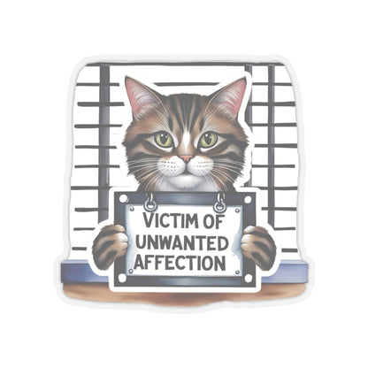 Victim Of Unwanted Affection Cat Kiss Cut Sticker Laptop Decor Water Bottle Sticker