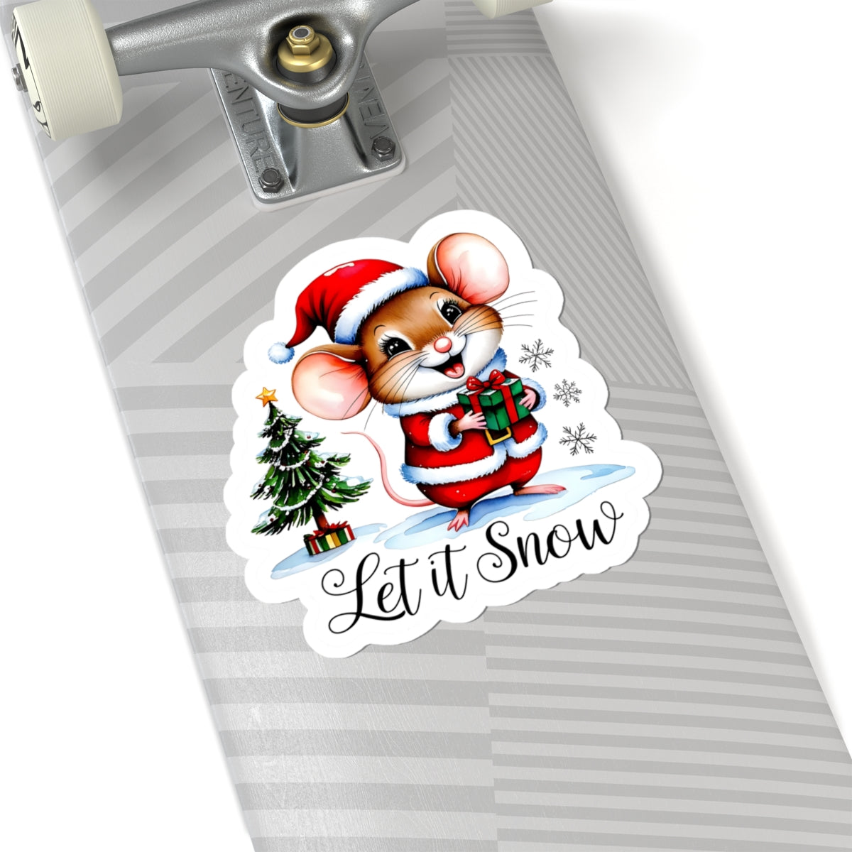 Let It Snow Sticker, Winter Kiss Cut Vinyl Decal, Christmas Holiday Sticker, Waterproof Sticker, Snowflake Sticker, Cute Laptop Sticker