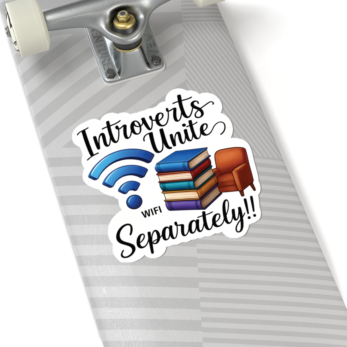 Introverts Unite (Separately) Sticker, Funny Introvert Humor Vinyl Decal, Anti-Social Quote Waterproof Durable Laptop Water Bottle Decoration