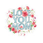 Love You Mom Kiss Cut Sticker Mother's Day Gift Mom Appreciation Vinyl Decal Laptop Decor Water Bottle Sticker Cute Thoughtful Mom Gift