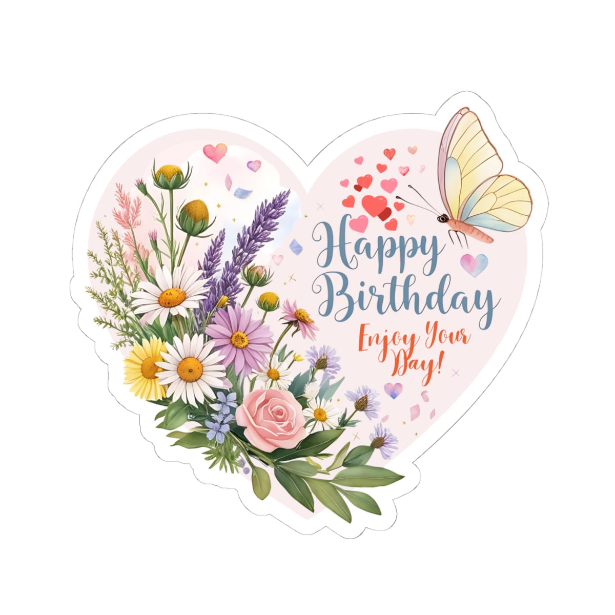 Happy Birthday Stickers, Enjoy Your Day Colorful Celebration Gift, Cute Vinyl Sticker For Friends Family Waterproof Party Favor, Cheerful Art