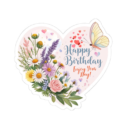 Happy Birthday Stickers, Enjoy Your Day Colorful Celebration Gift, Cute Vinyl Sticker For Friends Family Waterproof Party Favor, Cheerful Art