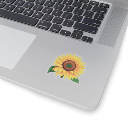 Magnificent Sunflower Kiss Cut Sticker, Floral Deca Botanical Design Laptop Decor, Water Bottle Sticker, Nature Lover Gift Mothers Day Gift