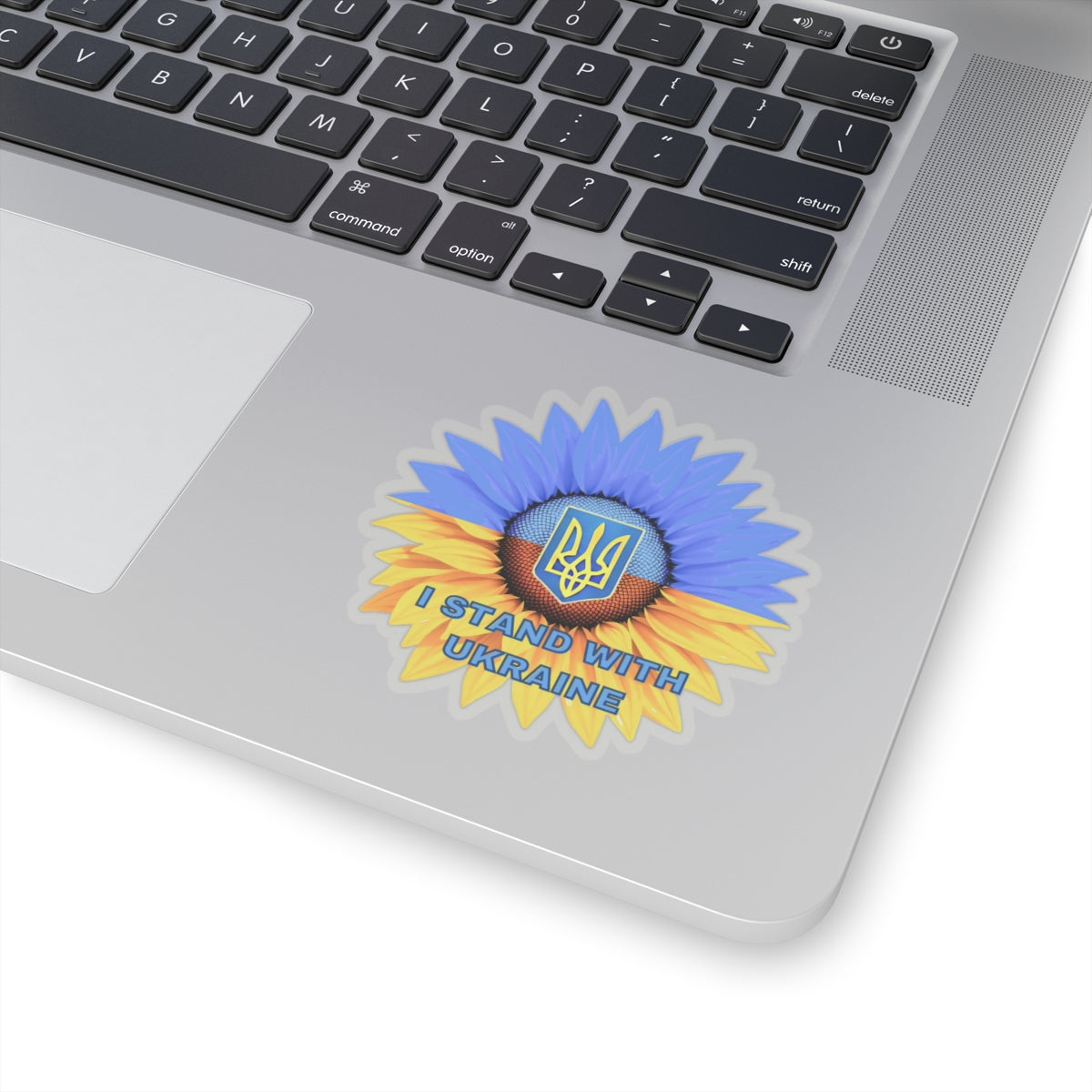 I Stand With Ukraine Sticker, Sunflower Flag Design Support Ukraine Decal, Slava Ukraini Vinyl Waterproof Kiss Cut Laptop Water Bottle Car