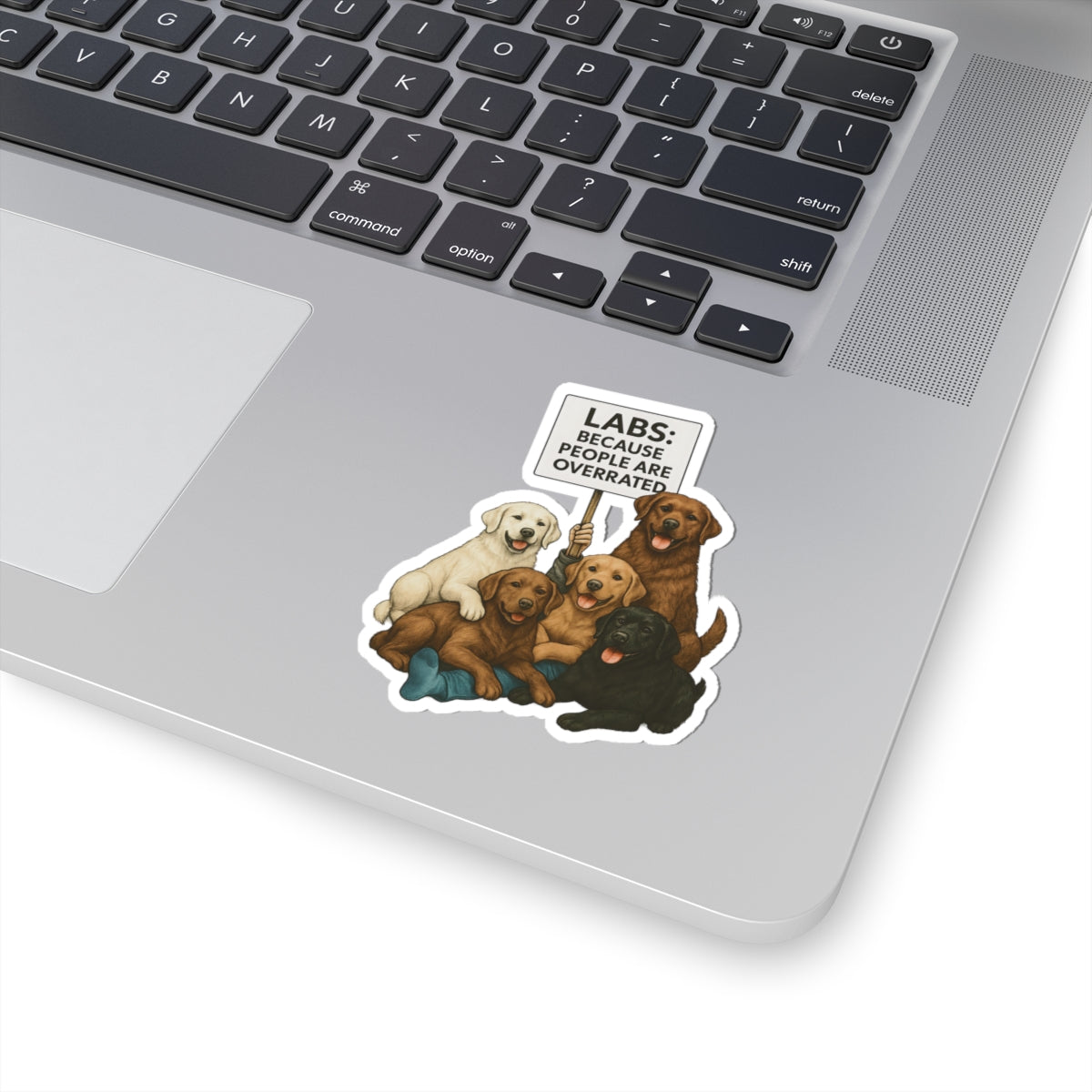 LABS: Because People Are Overrated Sticker, Funny Labrador Vinyl Sticker, Dog Lover Gift, Waterproof Pet Sticker, Laptop Planner Mug Decal