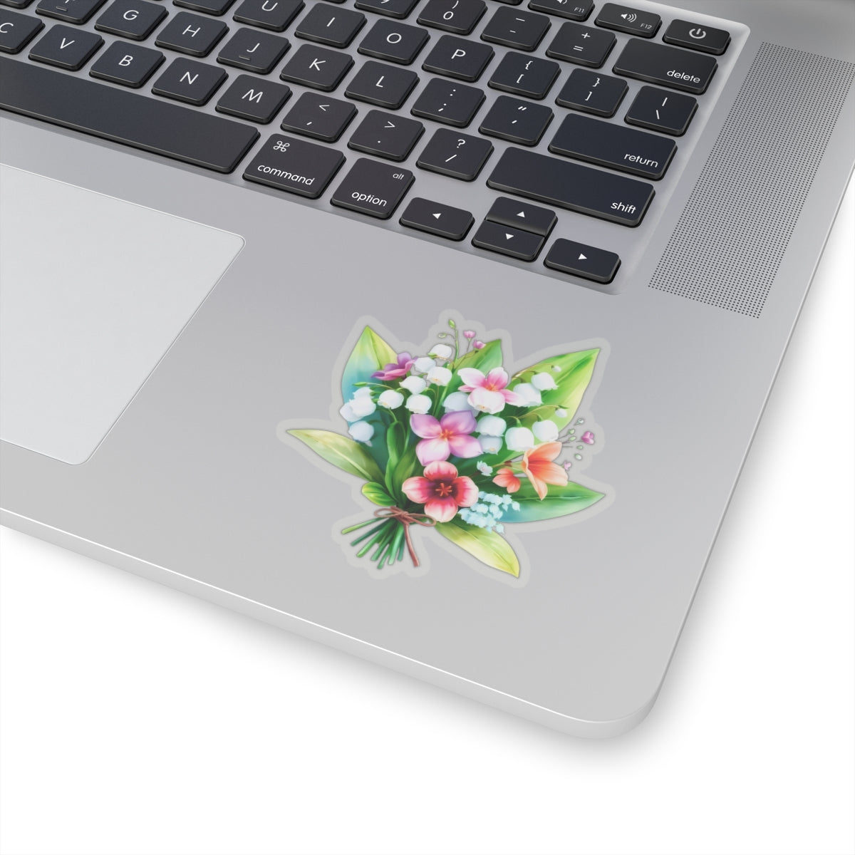 Spring Bouquet Sticker, Lily of The Valley May Birth Flower Vinyl Decal, Floral Laptop Sticker Water Bottle Gift Mother's Day Sticker