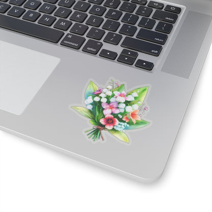 Spring Bouquet Sticker, Lily of The Valley May Birth Flower Vinyl Decal, Floral Laptop Sticker Water Bottle Gift Mother's Day Sticker