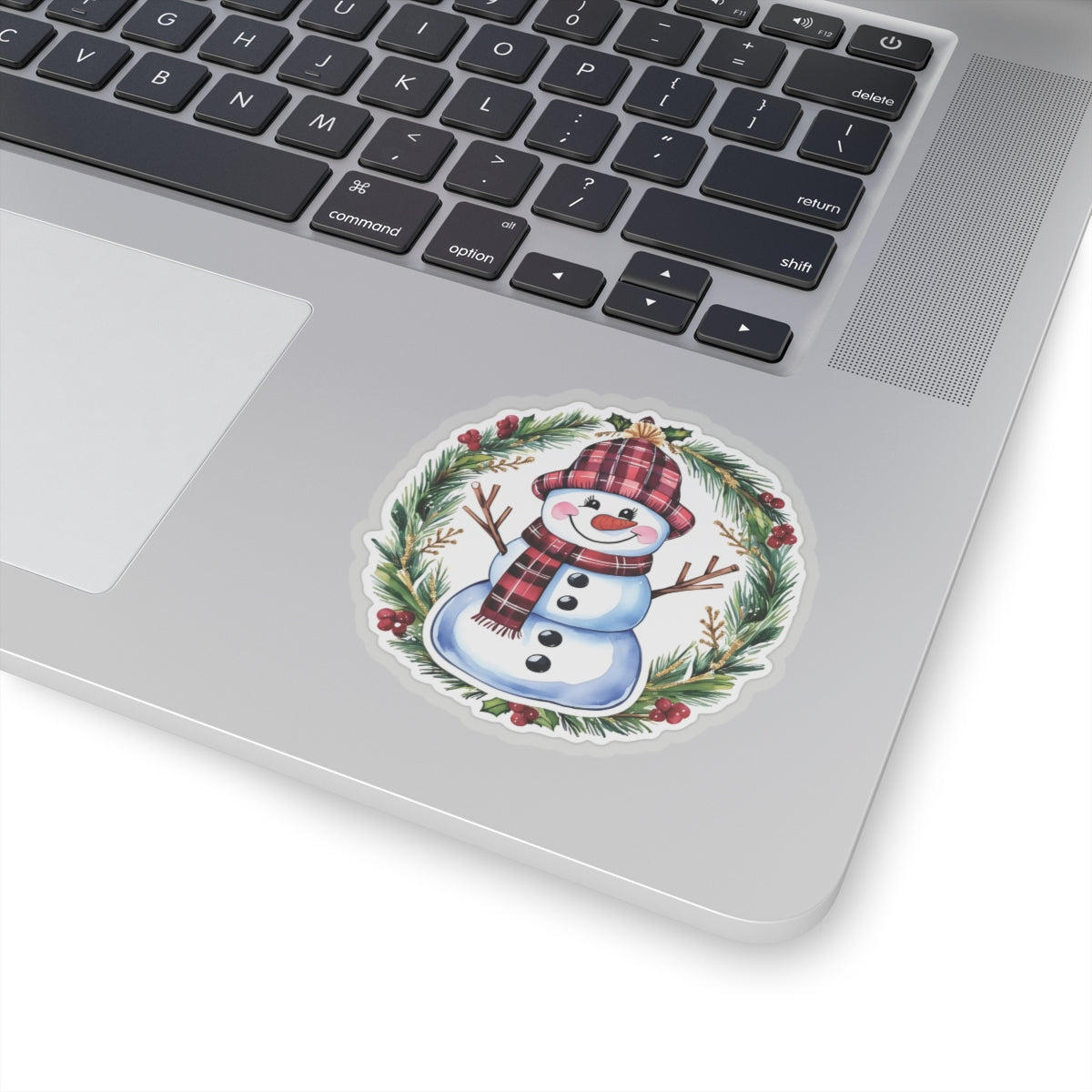 Lucky Snowman Holiday Stickers, Christmas Wreath Vinyl Decals, Cheerful Winter Decoration, Cute Festive Sticker Sheet, Holly Ornament Decor Pack