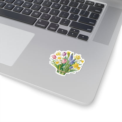 Spring Flowers Bouquet Stickers, Mother's Day Sticker Birthday Gift Label Flower Bouquet Decals Spring Garden Decor Cute Planner Stickers