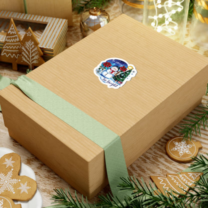 Be Merry Be Bright Sticker, Cute Snowman Christmas Holiday Sticker, Festive Winter Sticker Joyful Snowman Decor, Christmas Spirit Laptop Decal
