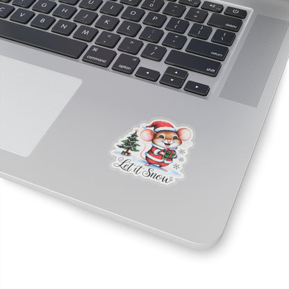 Let It Snow Sticker, Winter Kiss Cut Vinyl Decal, Christmas Holiday Sticker, Waterproof Sticker, Snowflake Sticker, Cute Laptop Sticker