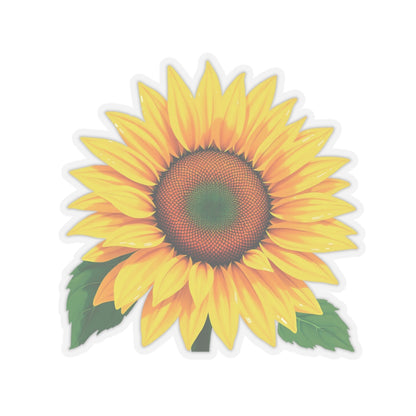 Magnificent Sunflower Kiss Cut Sticker, Floral Deca Botanical Design Laptop Decor, Water Bottle Sticker, Nature Lover Gift Mothers Day Gift